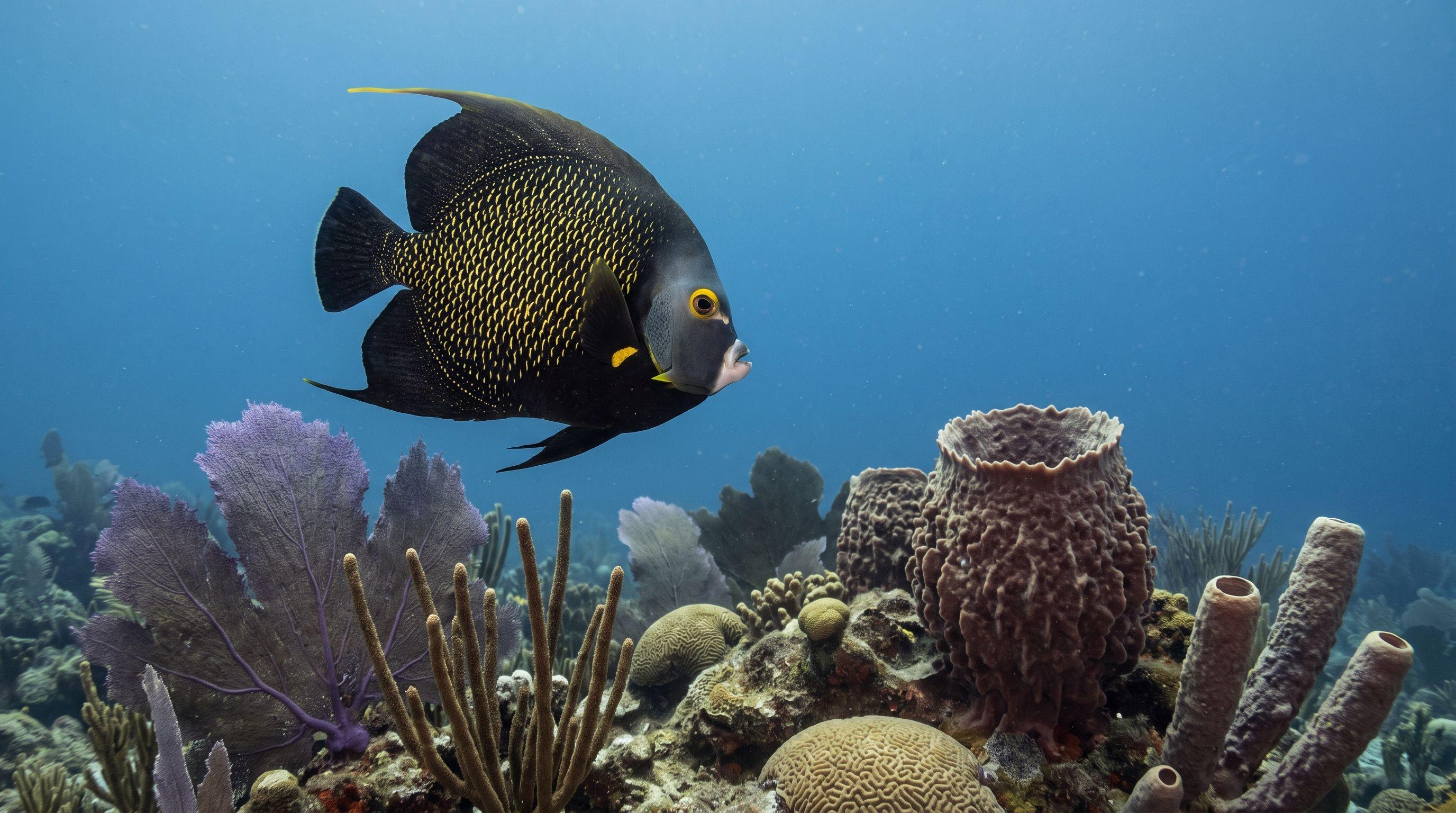 AI-generated illustration; species identification unverified. French Angelfish (Pomacanthus paru)