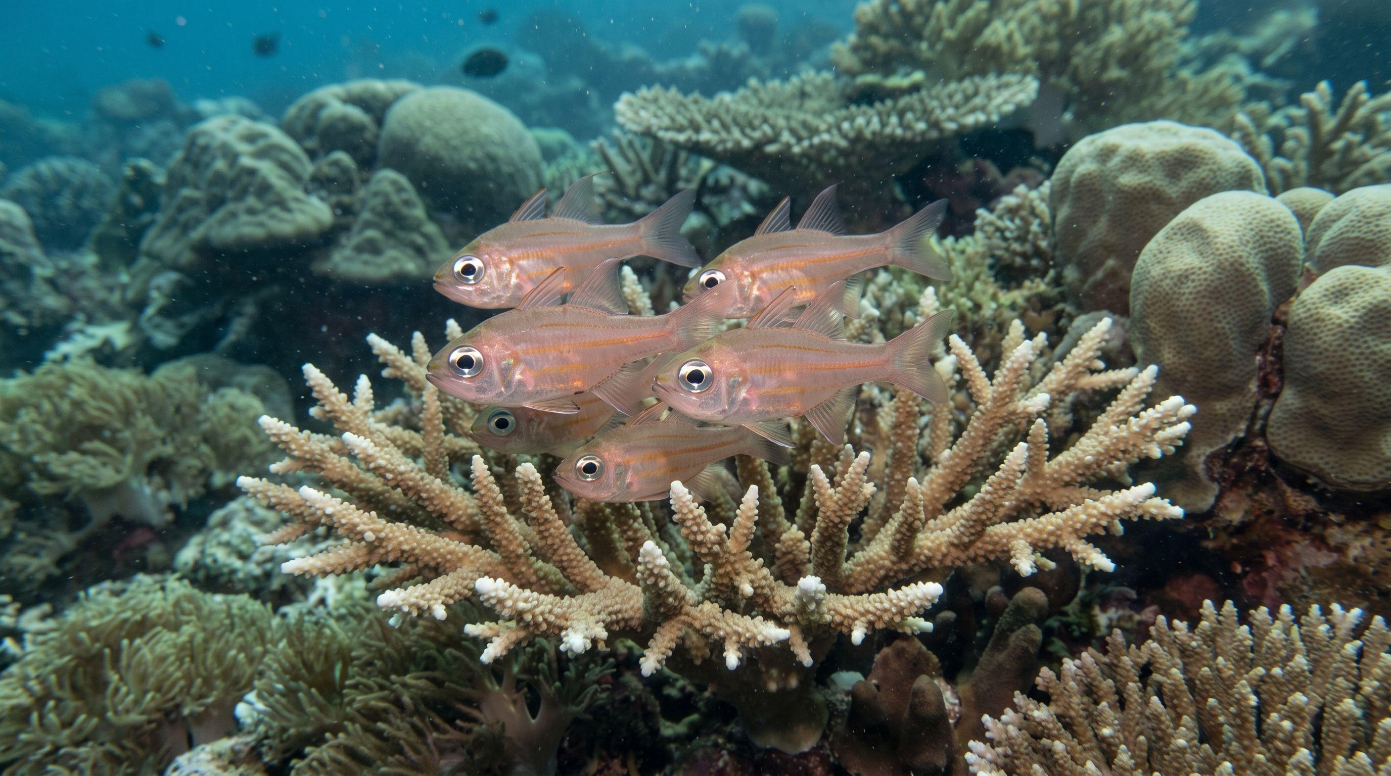 AI-generated illustration; species identification unverified. Cardinalfish (assorted) (Apogonidae spp.)