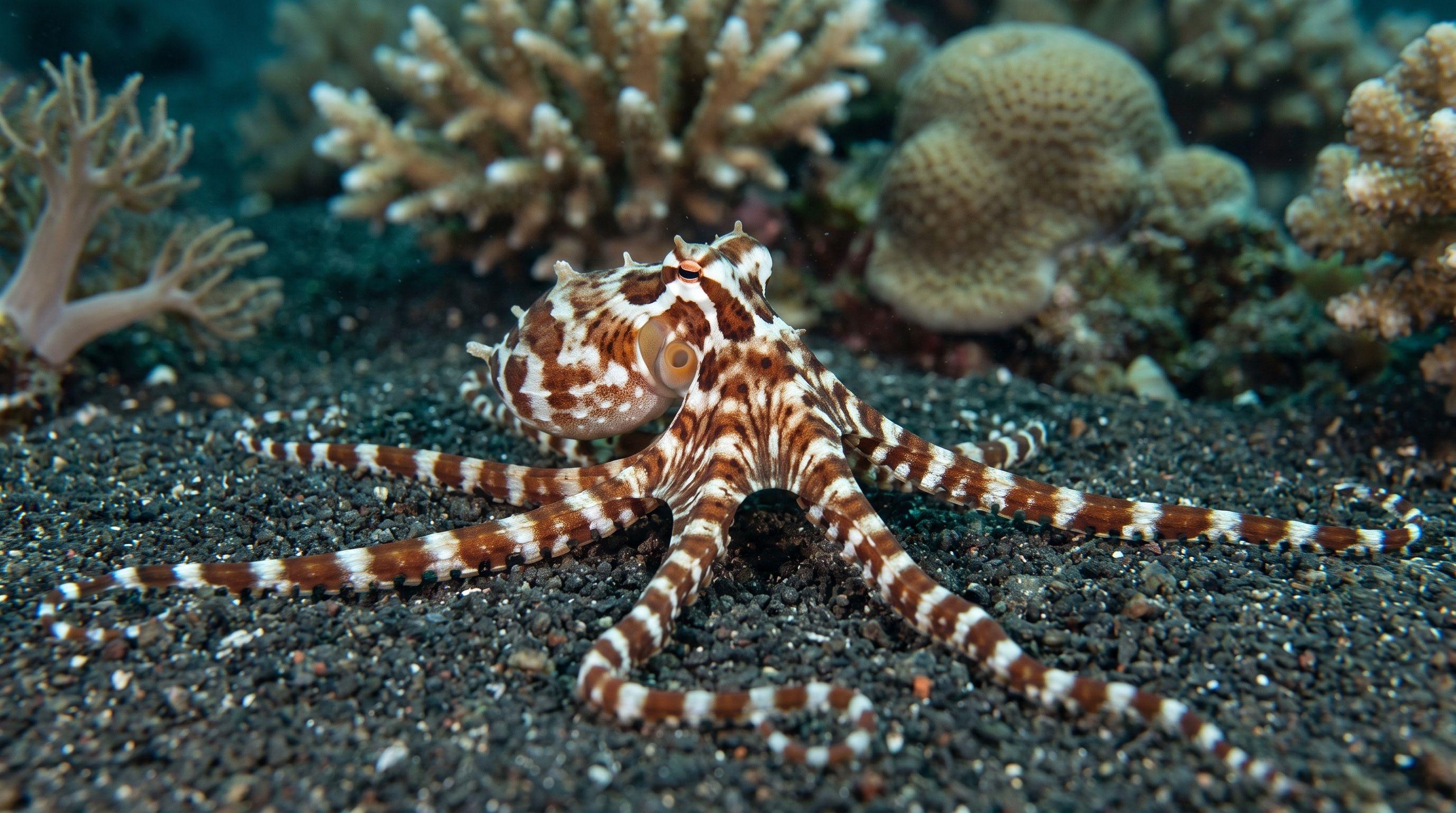 AI-generated illustration; species identification unverified. Wonderpus (Wunderpus photogenicus)