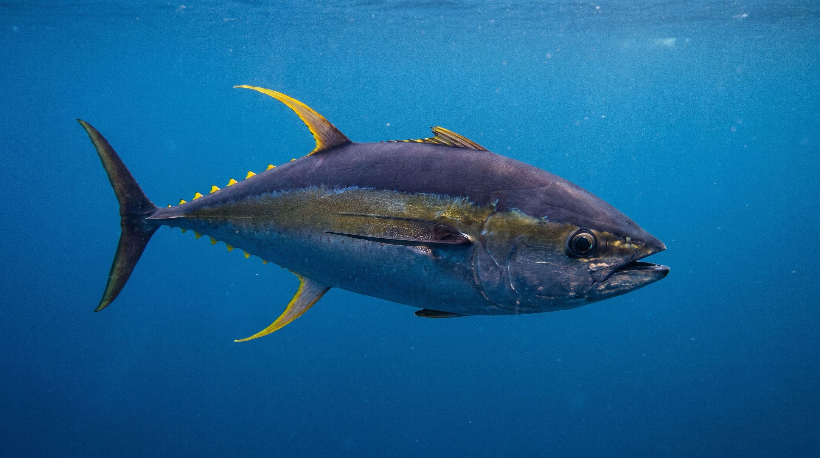 AI-generated illustration; species identification unverified. Yellowfin Tuna (Thunnus albacares)