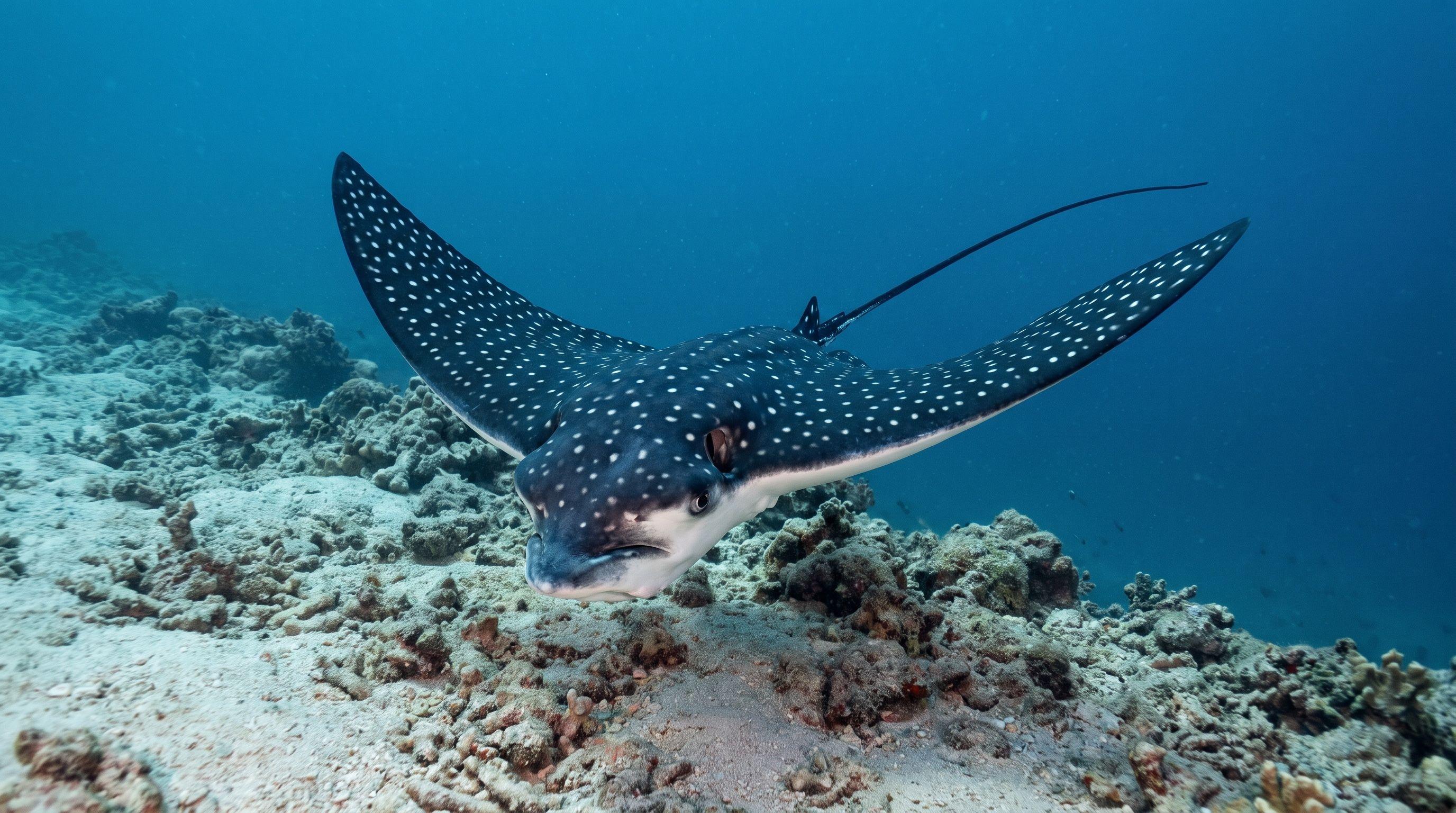 AI-generated illustration; species identification unverified. Spotted Eagle Ray (Aetobatus narinari)