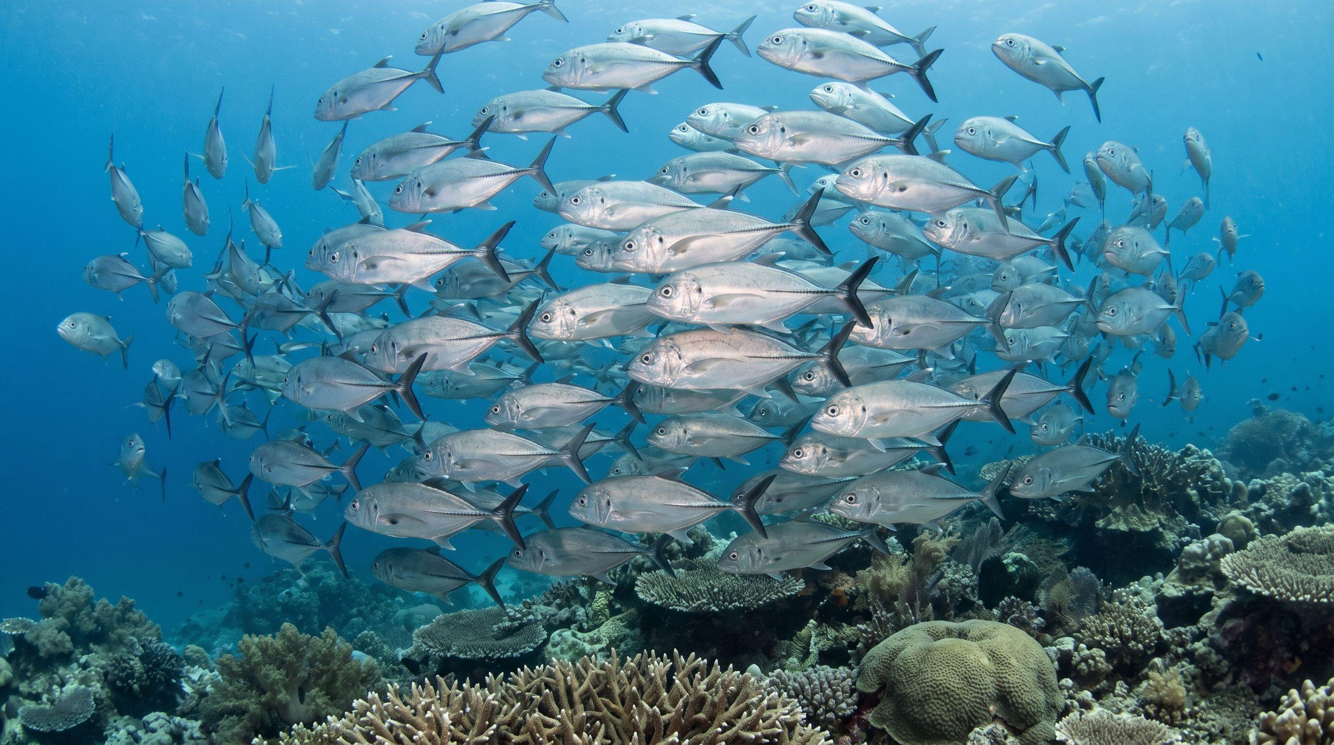 AI-generated illustration; species identification unverified. Bigeye Trevally (Caranx sexfasciatus)