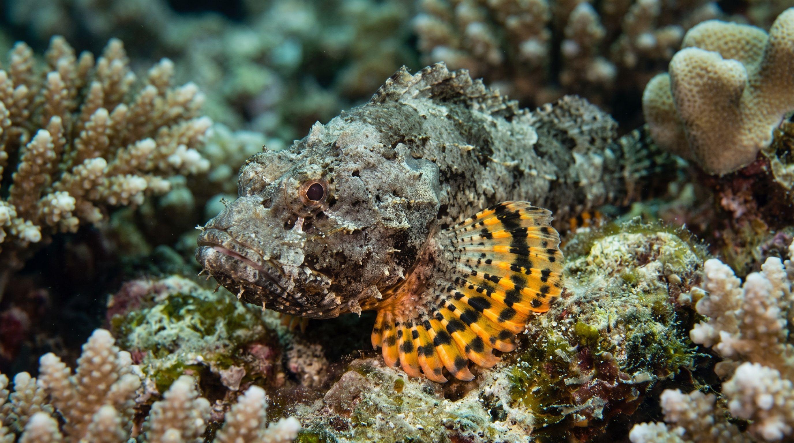 AI-generated illustration; species identification unverified. Devil Scorpionfish (Scorpaenopsis diabolus)