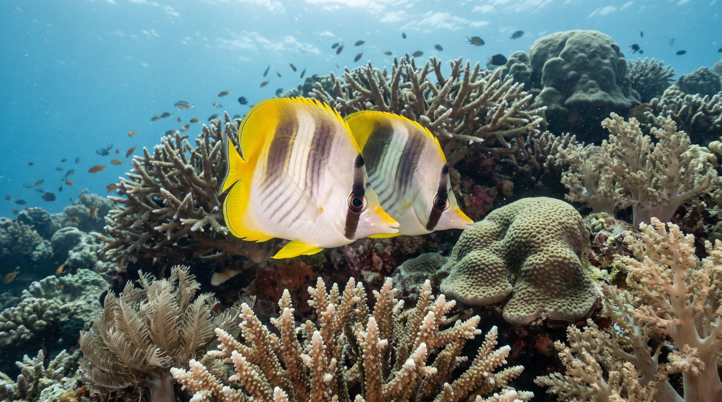 AI-generated illustration; species identification unverified. Butterflyfish (assorted) (Chaetodon sp.)
