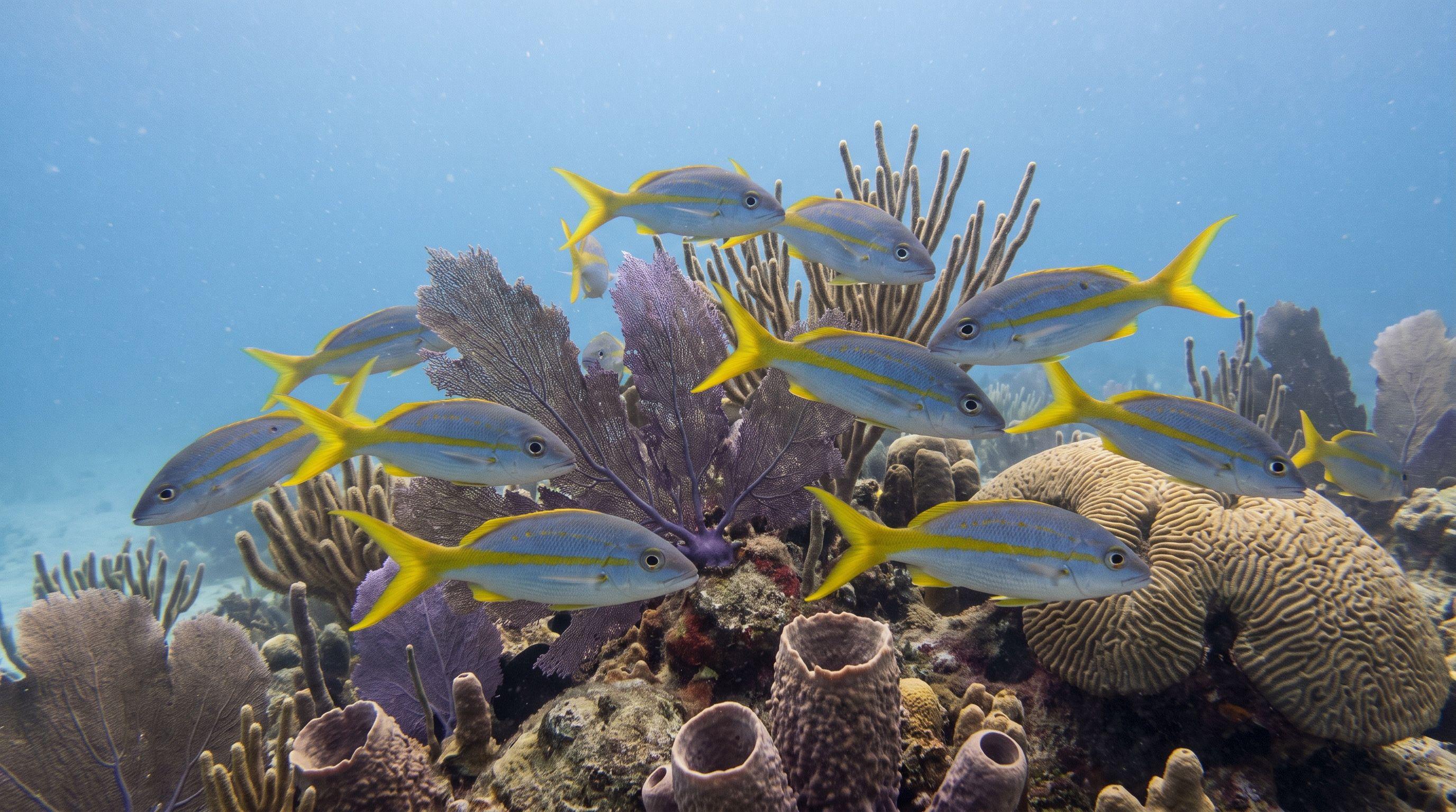 AI-generated illustration; species identification unverified. Yellowtail Snapper (Ocyurus chrysurus)