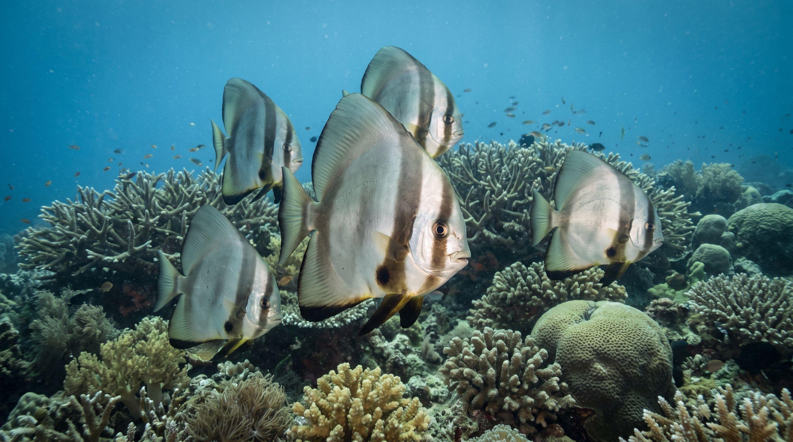 AI-generated illustration; species identification unverified. Longfin Batfish (Platax teira)