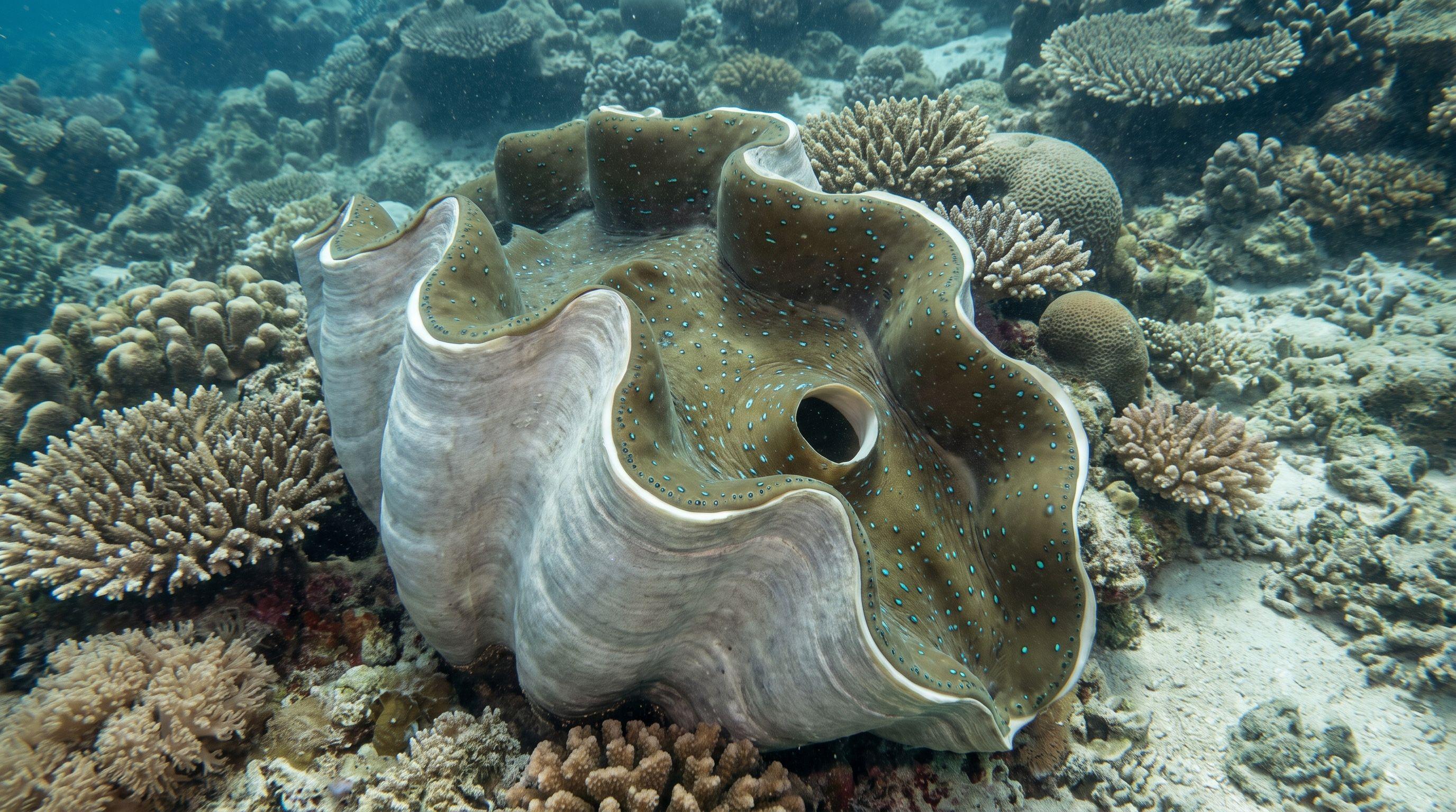 AI-generated illustration; species identification unverified. Giant Clam (Tridacna gigas)