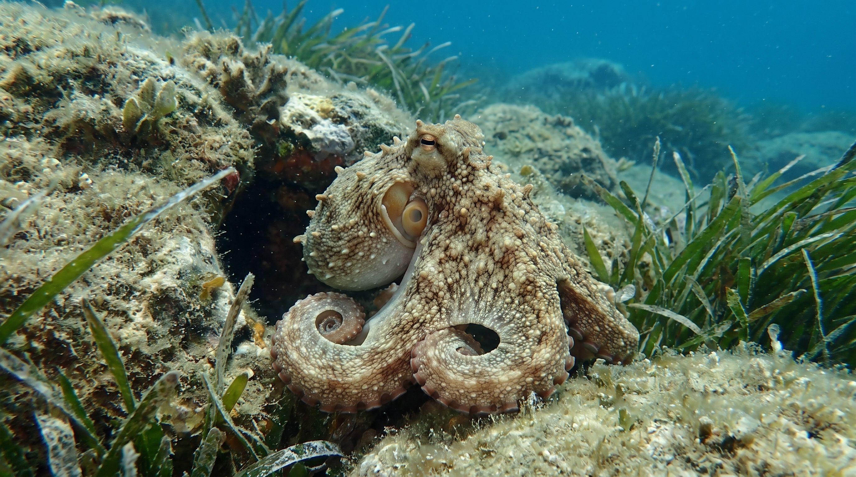 AI-generated illustration; species identification unverified. Common Octopus (Octopus vulgaris)