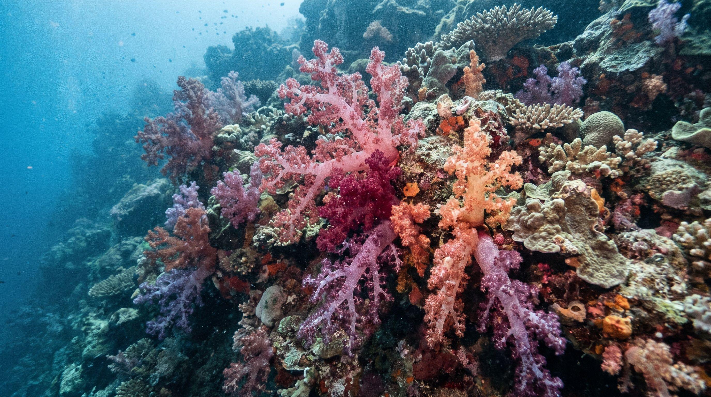 AI-generated illustration; species identification unverified. Soft Coral (assorted) (Dendronephthya sp.)