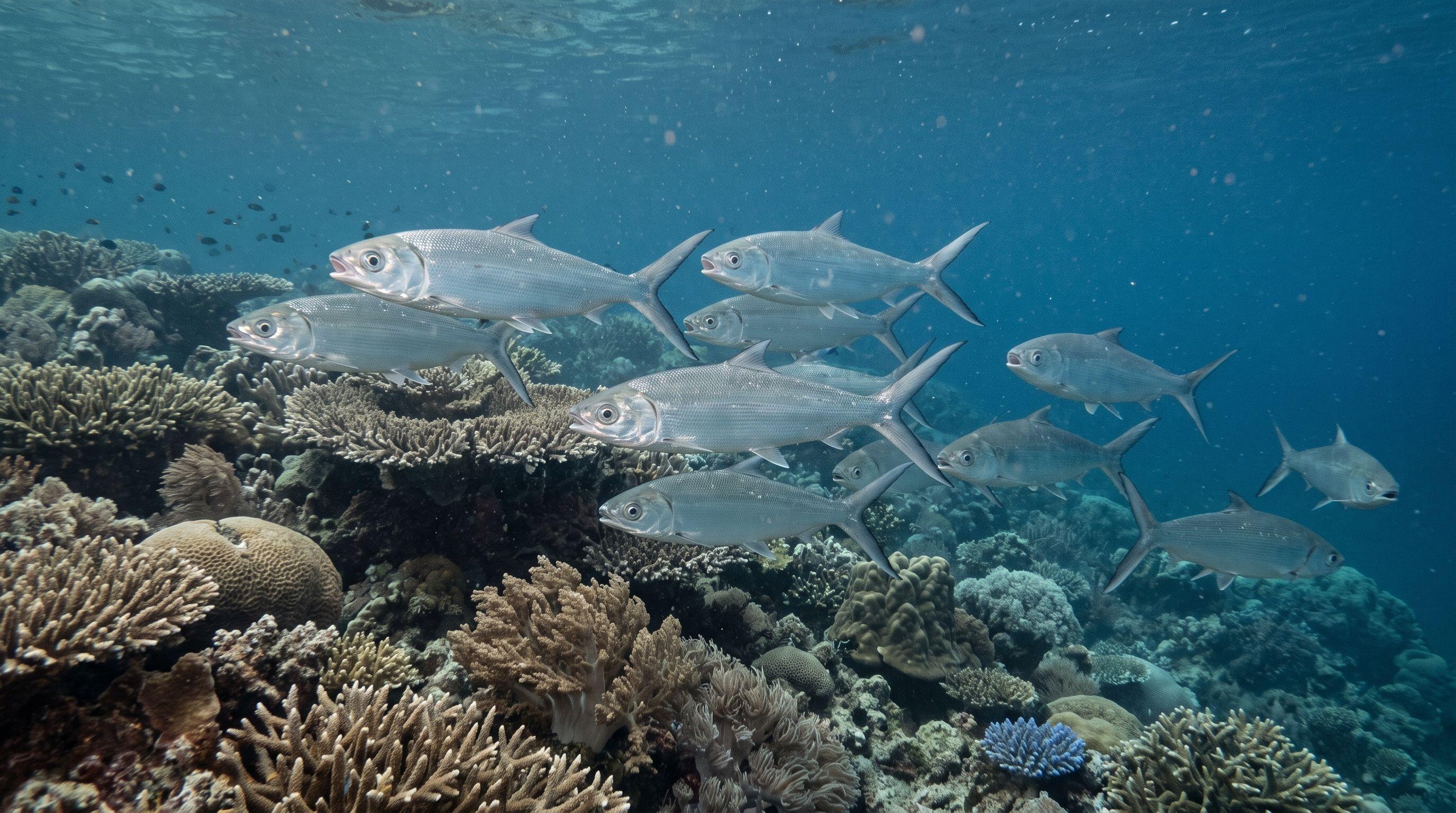 AI-generated illustration; species identification unverified. Milkfish (Chanos chanos)