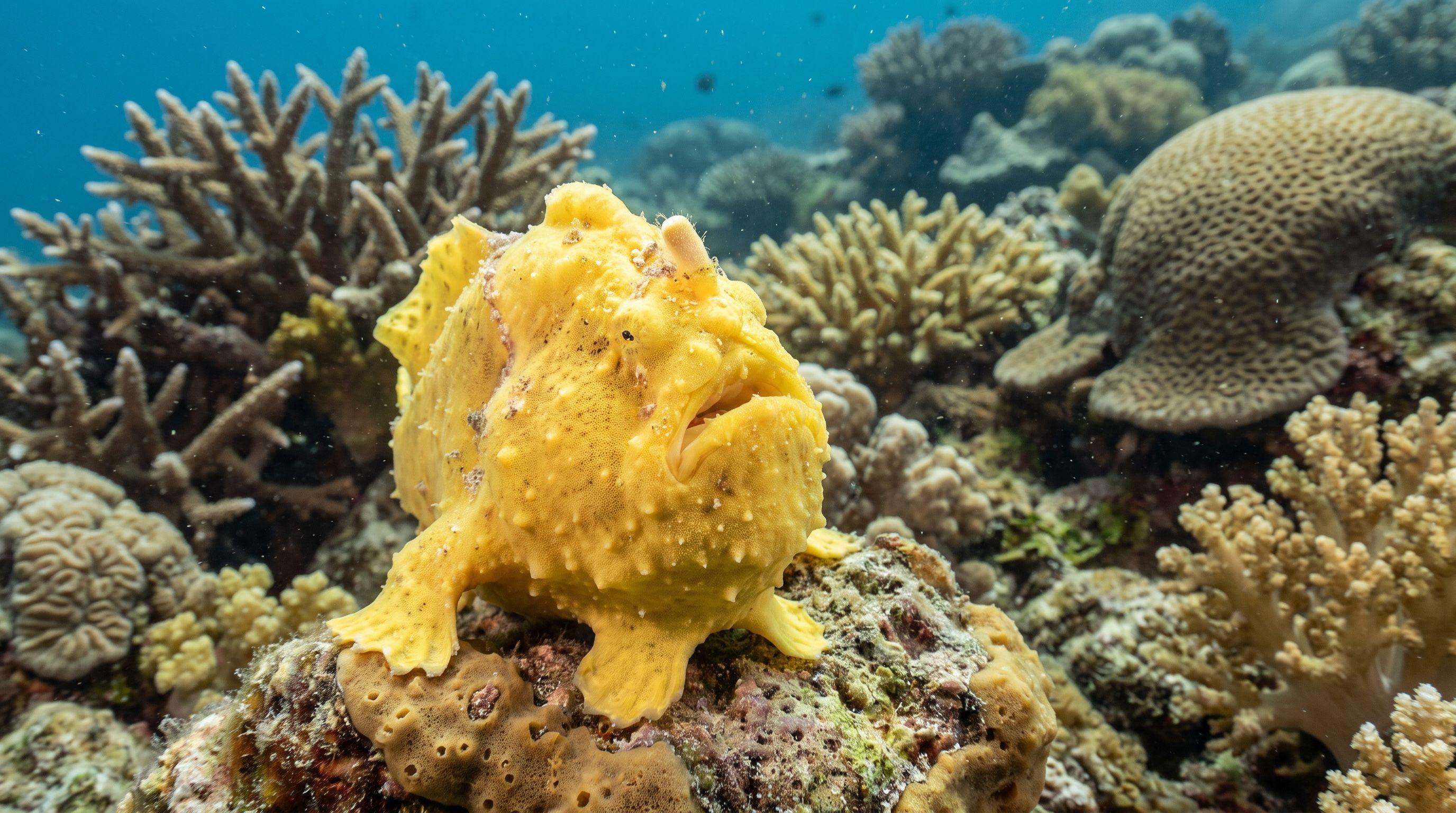 AI-generated illustration; species identification unverified. Giant Frogfish (Antennarius commerson)