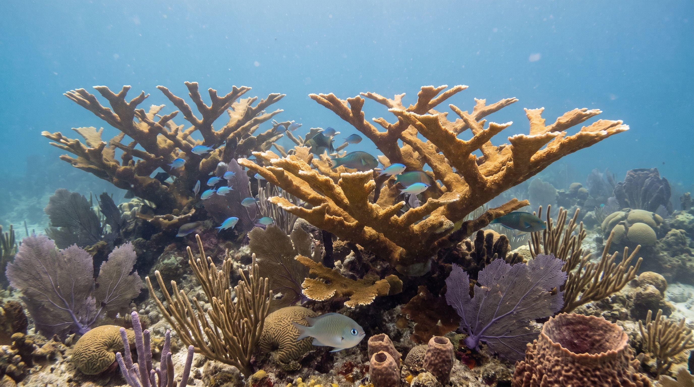 AI-generated illustration; species identification unverified. Elkhorn Coral (Acropora palmata)