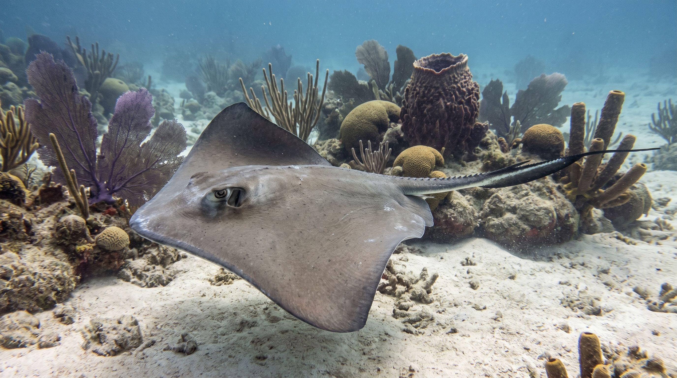 AI-generated illustration; species identification unverified. Southern Stingray (Hypanus americanus)