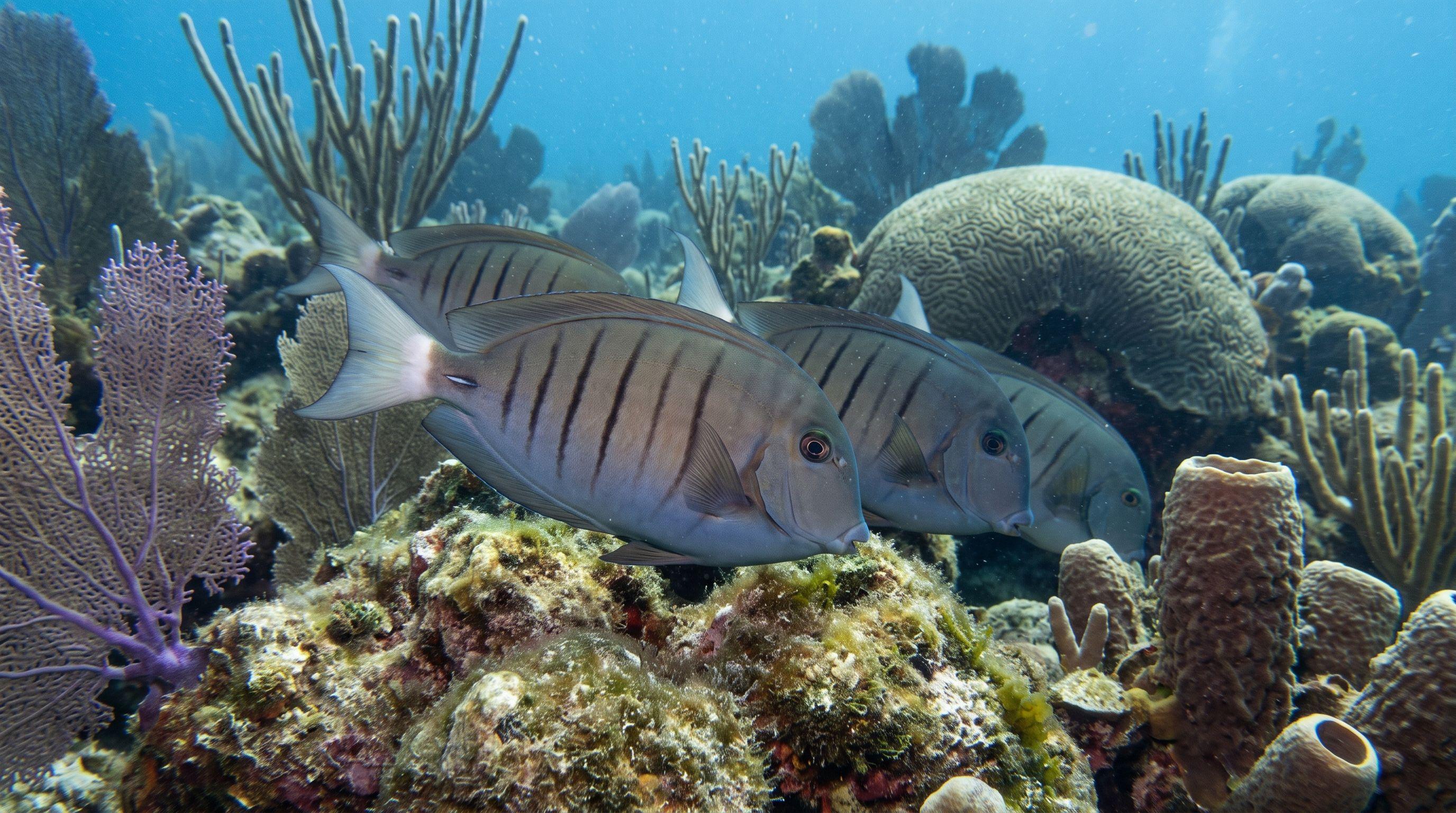 AI-generated illustration; species identification unverified. Doctorfish (Acanthurus chirurgus)