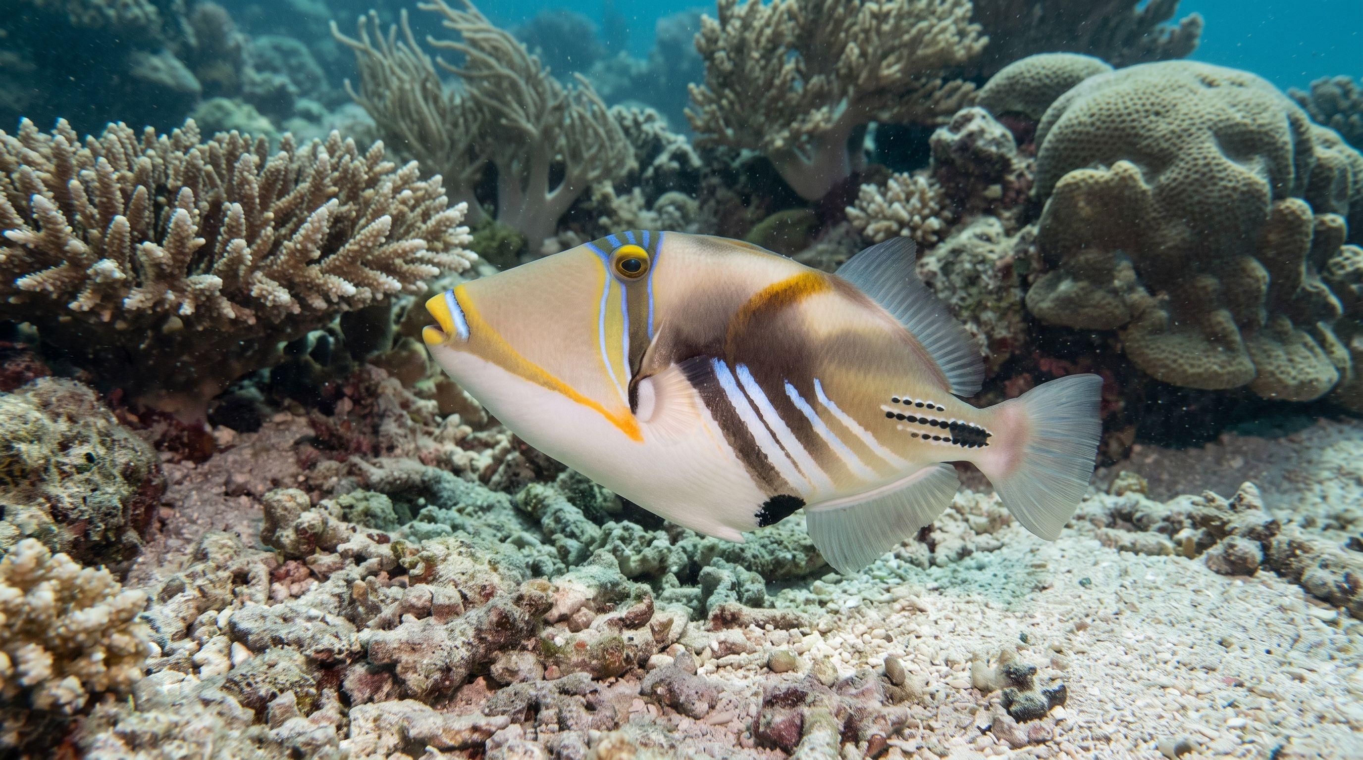 AI-generated illustration; species identification unverified. Triggerfish (assorted) (Balistidae spp.)