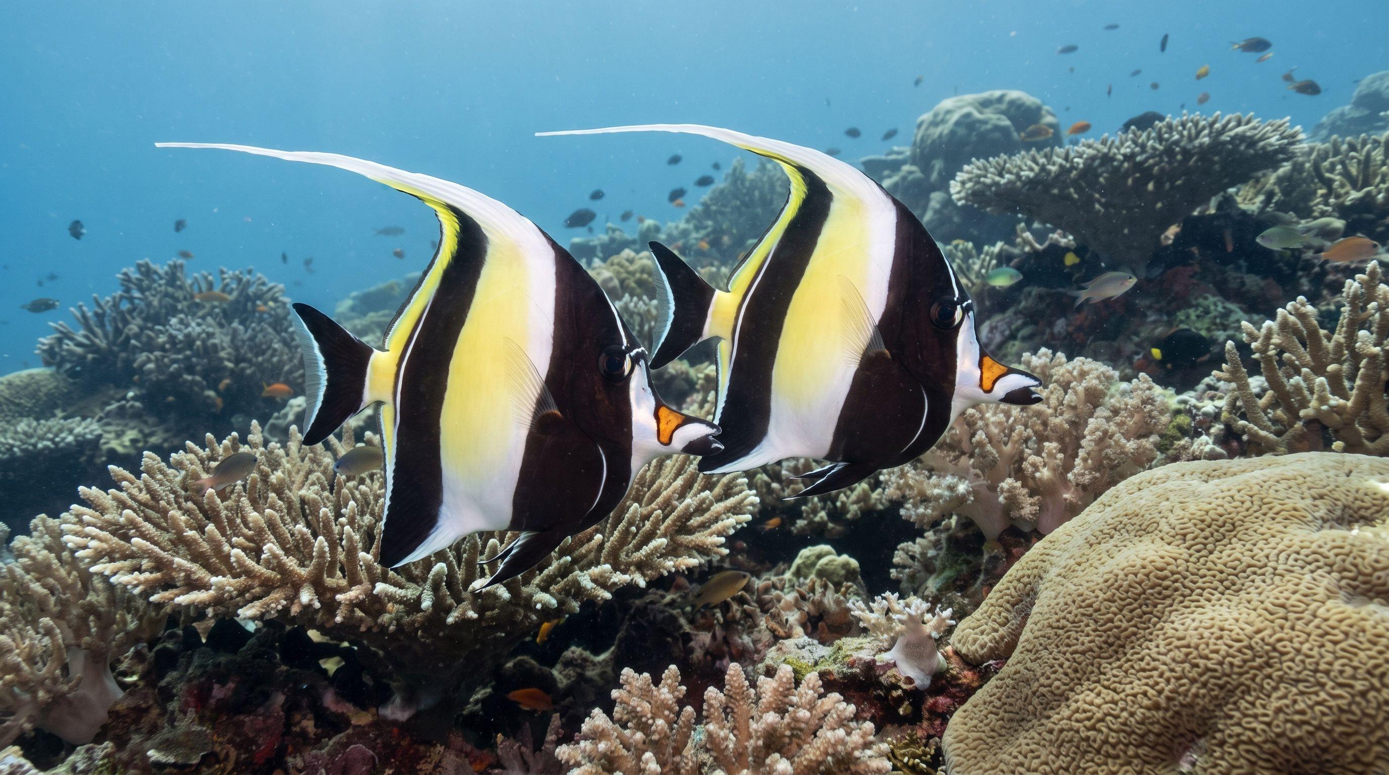 AI-generated illustration; species identification unverified. Moorish Idol (Zanclus cornutus)