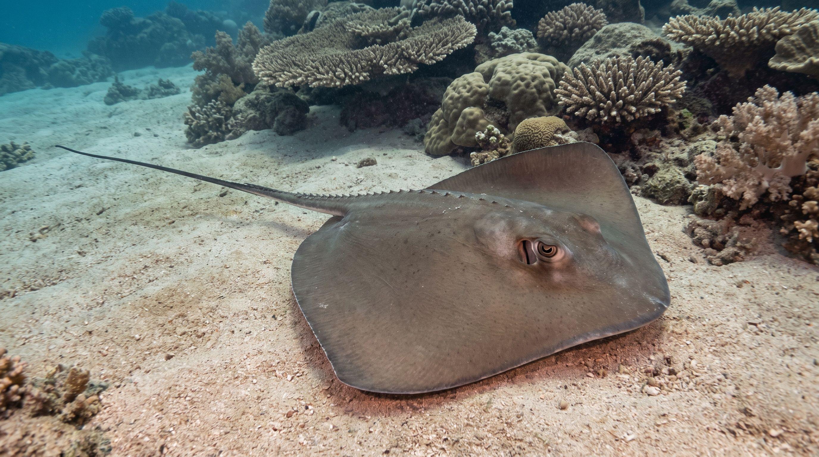 AI-generated illustration; species identification unverified. Jenkins Whipray (Pateobatis jenkinsii)